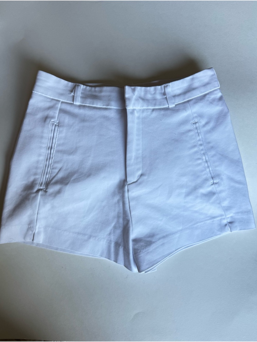 High-Rise White Women's Tailored Shorts